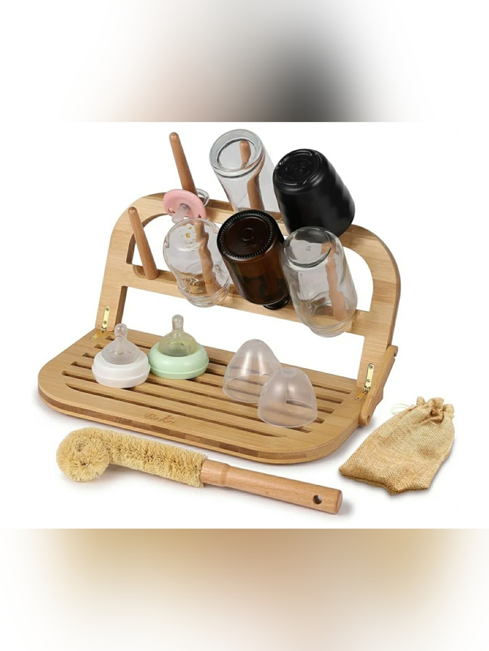 BUKEI NIB Bamboo Baby Bottle Drying Rack